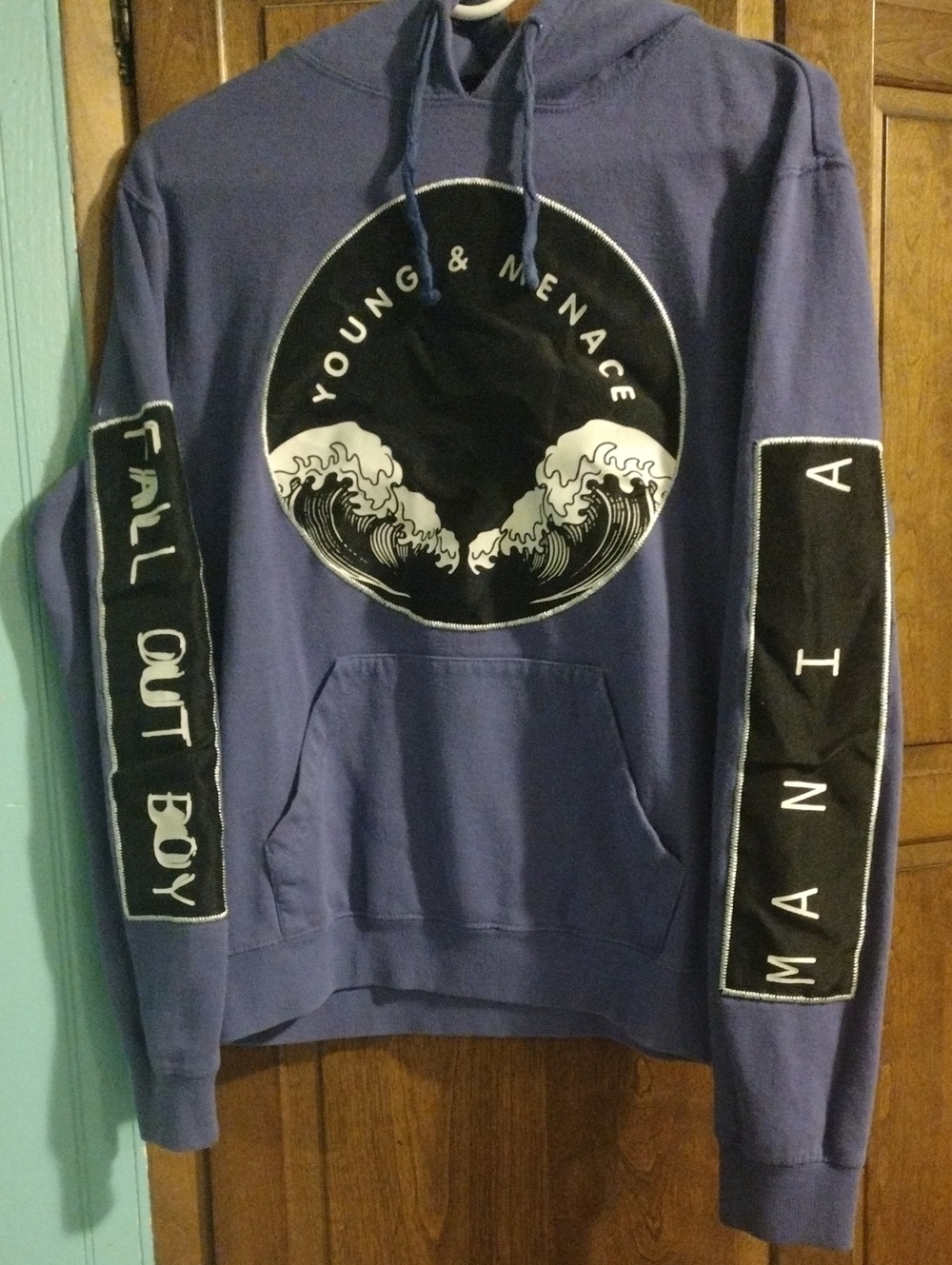 Fall Out Boy Young And Menace Patched Hoodie. Size Small.